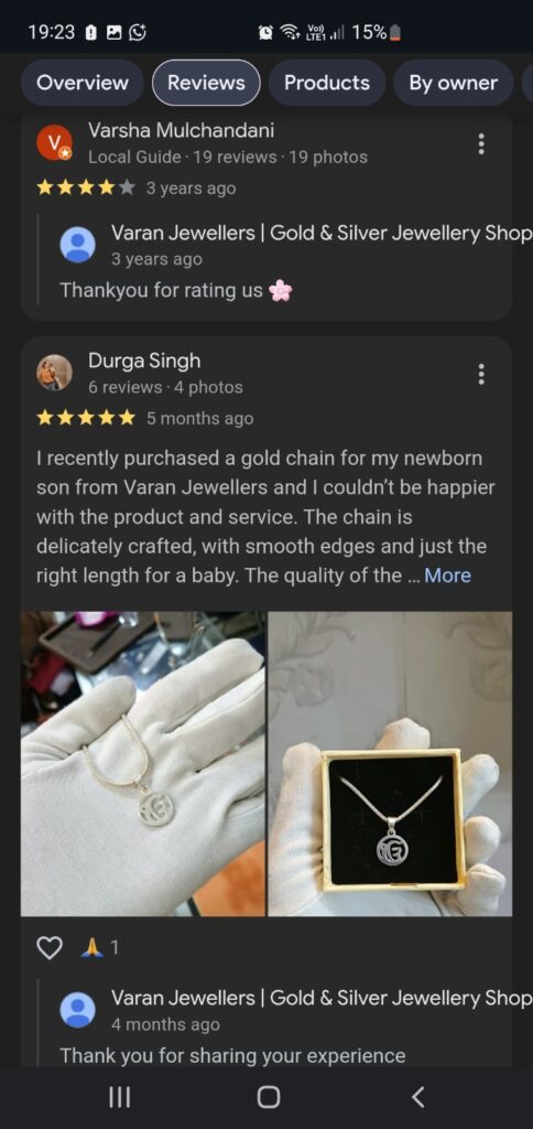 Varan Jewellers Google Reviews 7